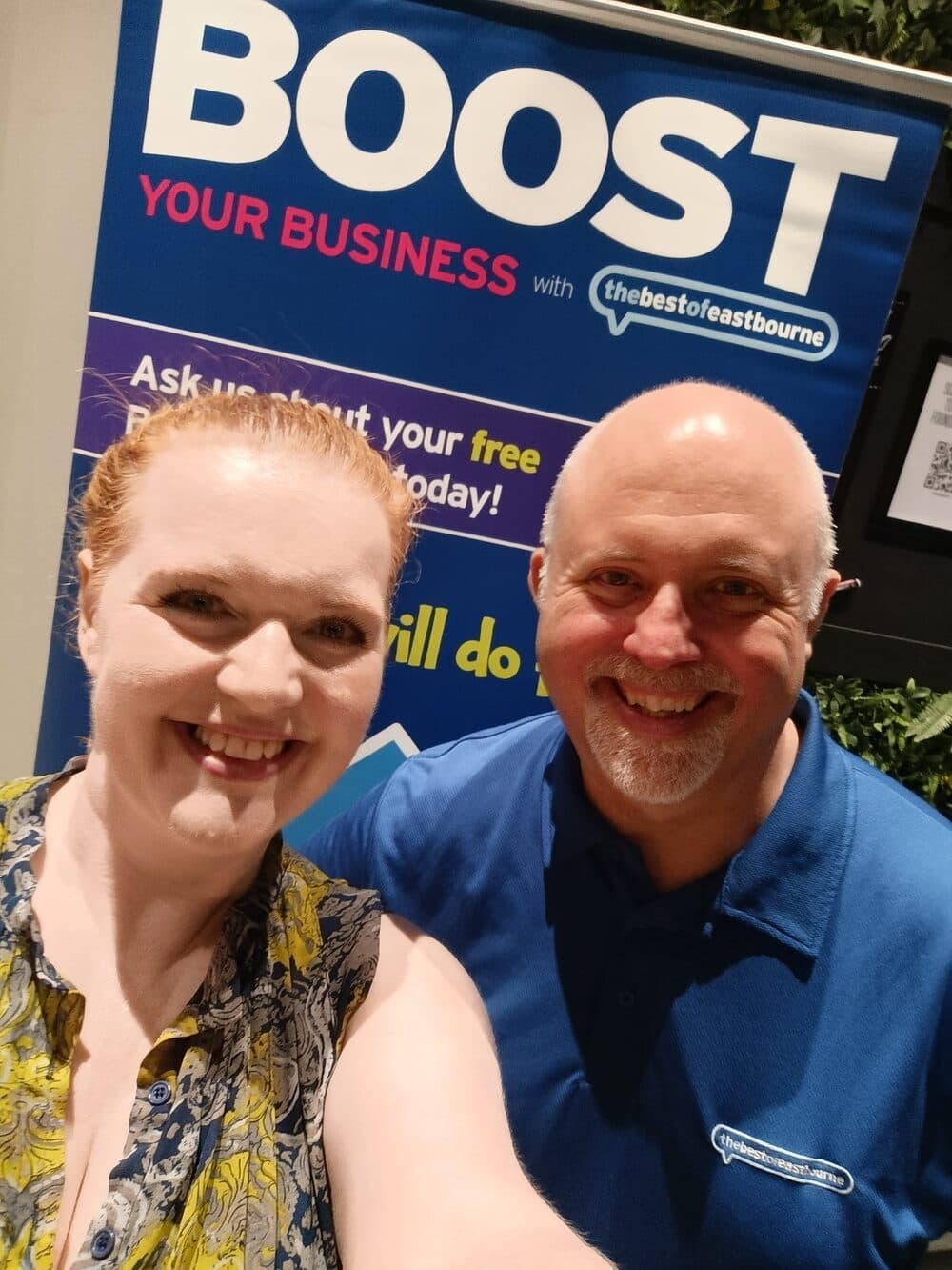 Rose Butcher with David Ruddle, founder of thebestof Eastbourne, at a local business networking event