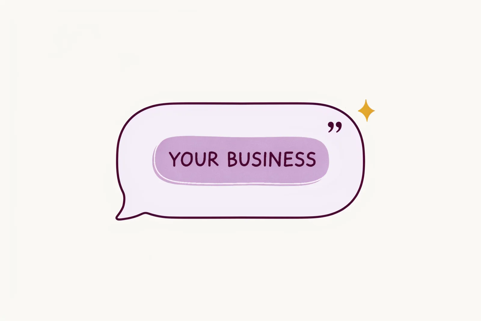 Illustration of an AI chat bubble naming a business, representing Generative Engine Optimization